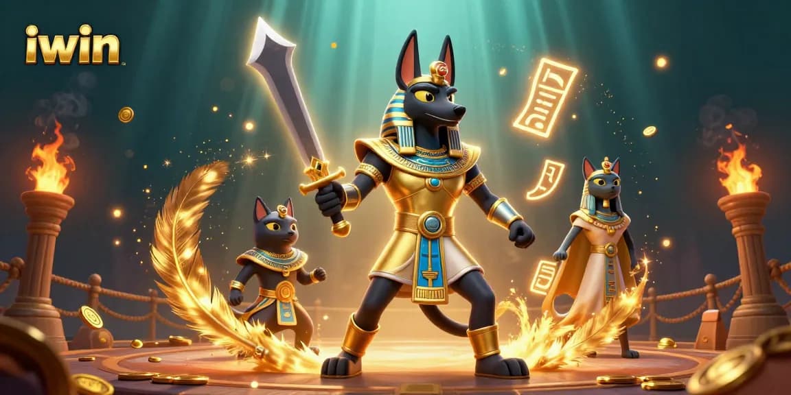 iwin showcases an Egyptian-themed gaming arena filled with vibrant characters and rich details