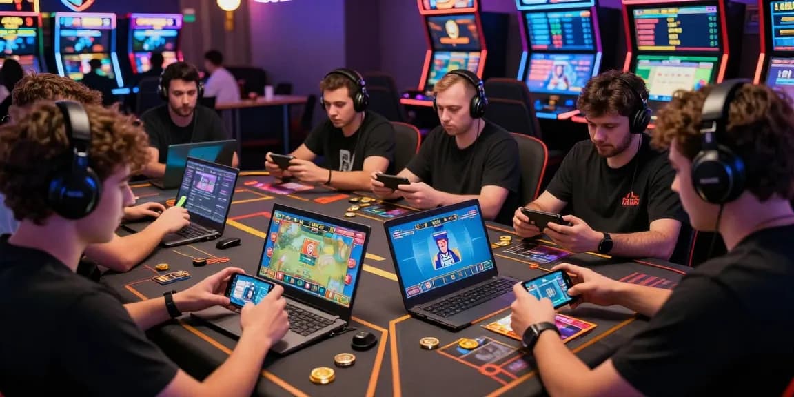 Engaging players in lively game bài đổi thưởng atmosphere with vibrant visuals and competitive spirit.