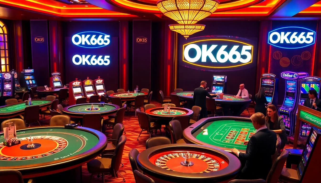 Enjoying the thrill of gambling at OK365's luxurious casino tables.
