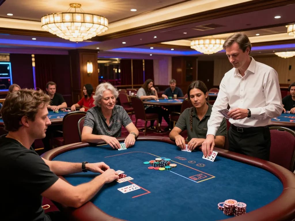 Players enjoying an intense poker game in a luxurious setting of UU88 SCIENCE casino.