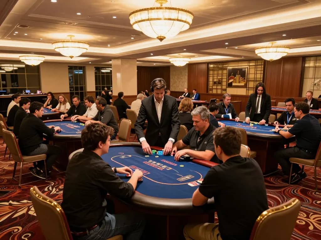 Players enjoying thrilling casino games at ALO8 with vibrant lighting and luxurious decor.