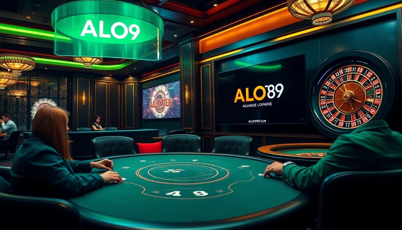 Experience the excitement of online gambling with a vibrant casino scene at https://alo789club.net/, showcasing high-stakes poker and roulette.