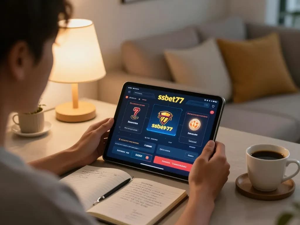 Engaging with the ssbet77 app for online gaming in a cozy home setting