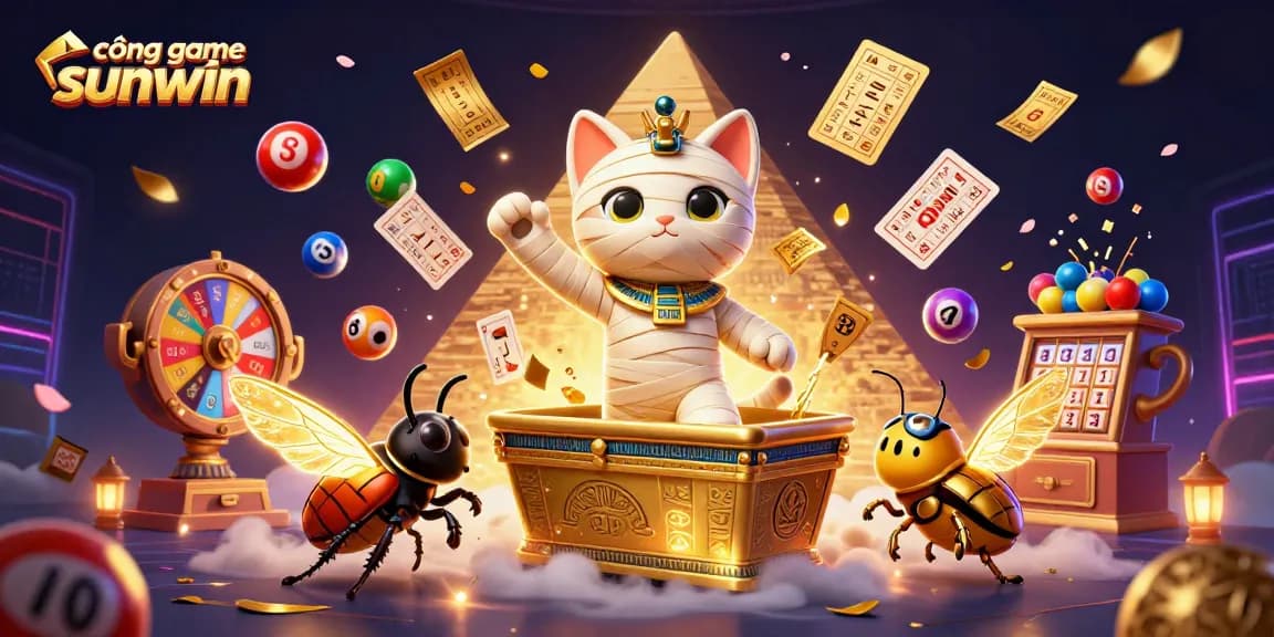 Experience the thrill at cổng game sunwin with a dynamic 3D casino scene featuring Egyptian mythology elements.