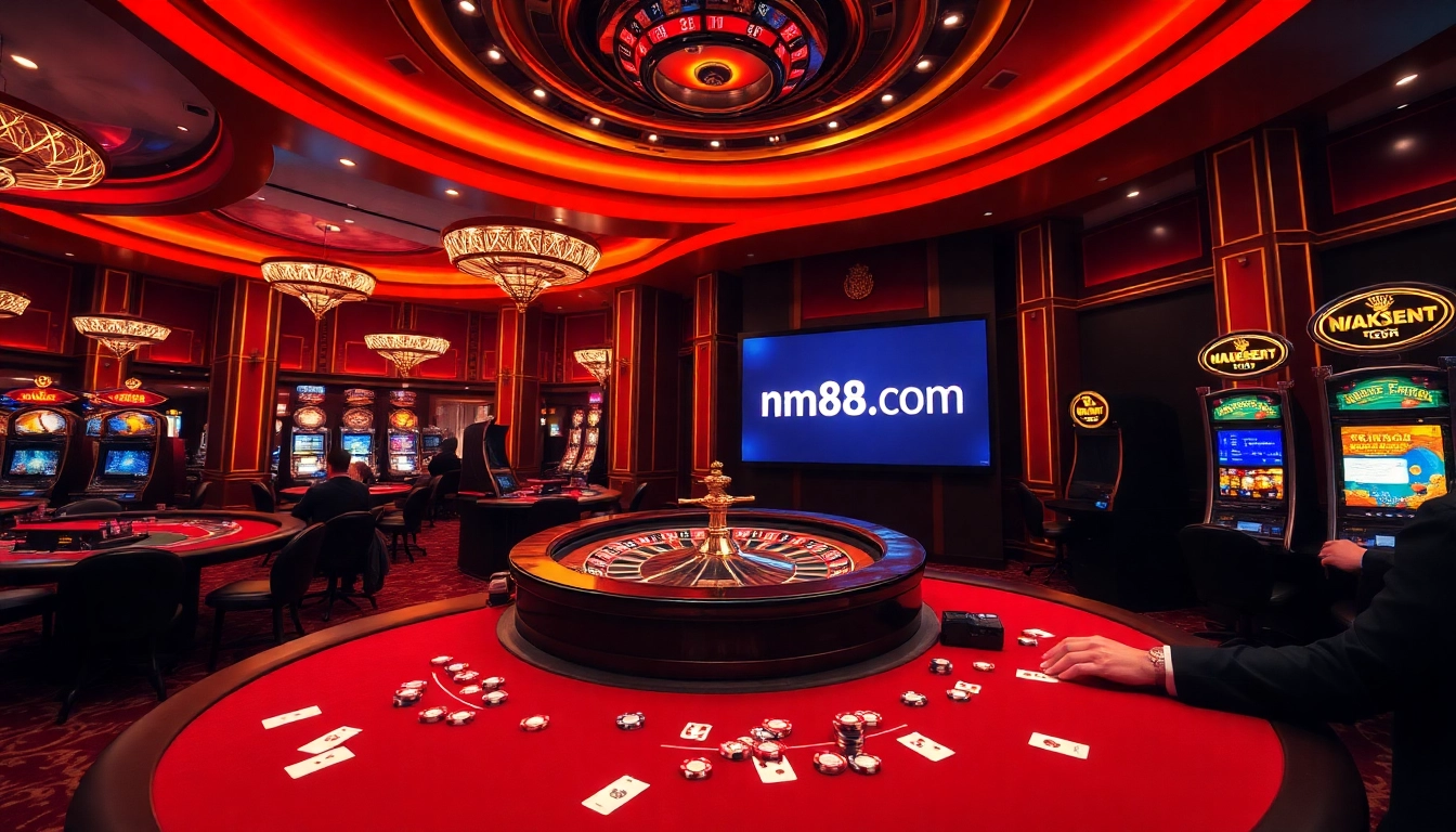 Experience thrilling gameplay at mm88 com with vibrant casino tables and engaging slot machines.