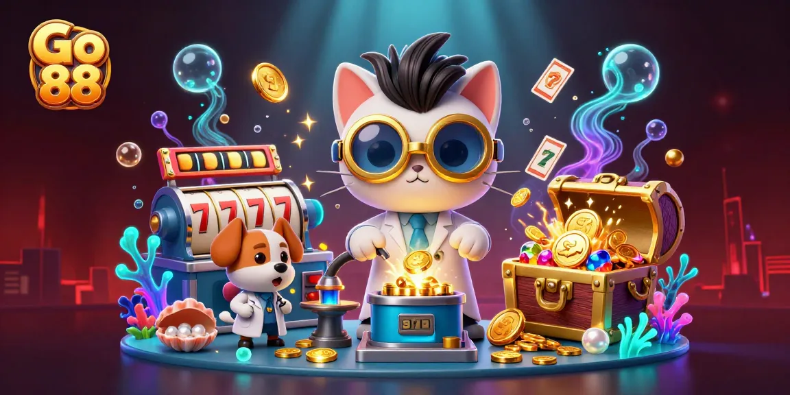 Engage in winning strategies at Go 88 with vibrant slot action amidst dynamic casino elements.