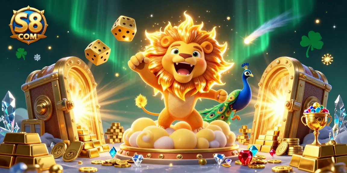 Experience thrilling gameplay at S8 COM with vibrant casino elements amidst a dynamic 3D art scene.