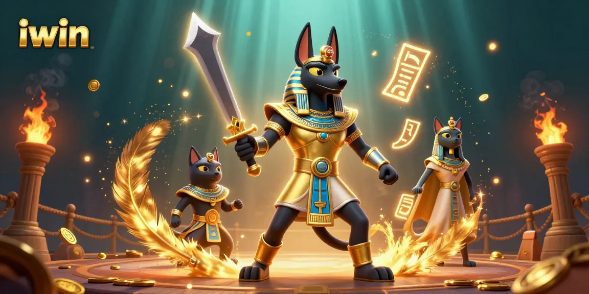 iwin showcases an Egyptian-themed gaming arena filled with vibrant characters and rich details