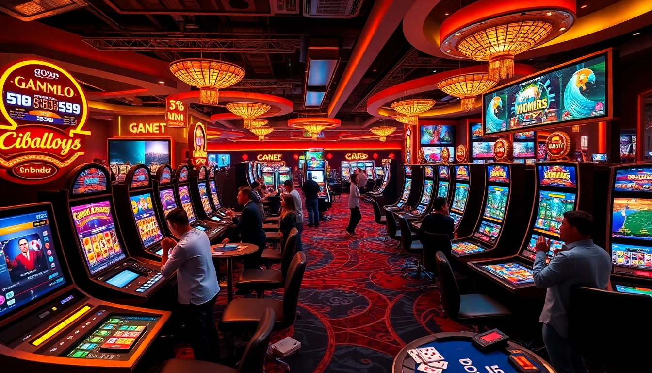 Exciting gaming atmosphere at GO99, featuring vibrant casino activities and players enjoying various games.