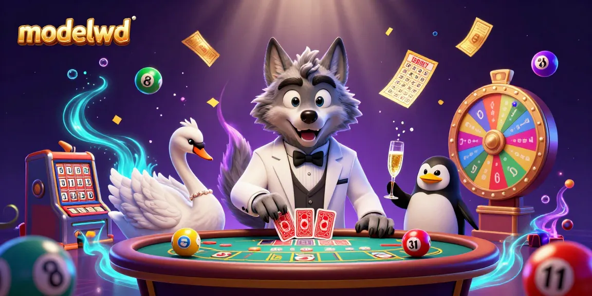 Experience the thrill of winning at modalwd with vibrant casino elements in this colorful illustration.