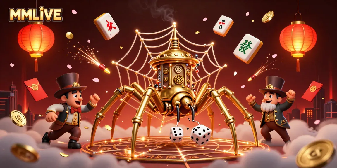 MMLIVE captures the excitement of live gambling with a dynamic, colorful 3D illustration.