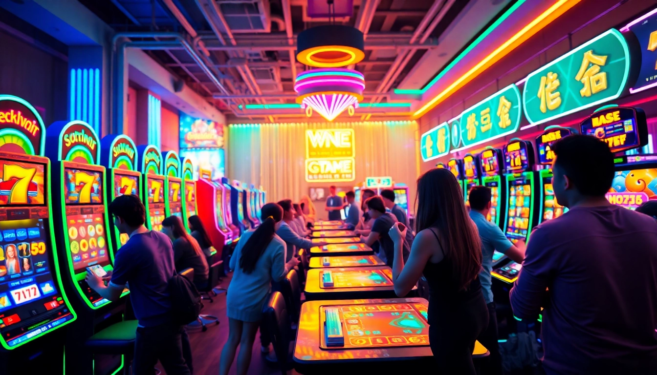 Excited players enjoying immersive gaming experiences on NOHU90's vibrant online platform.