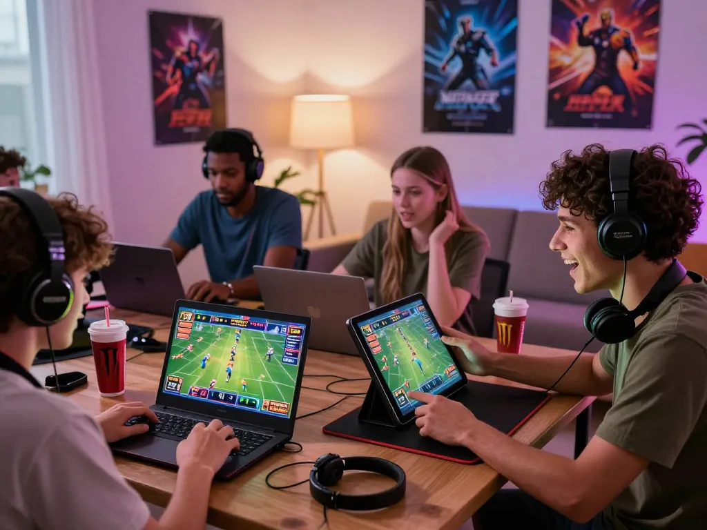 Engaged players enjoying fb88 online gaming experience in a cozy setting.