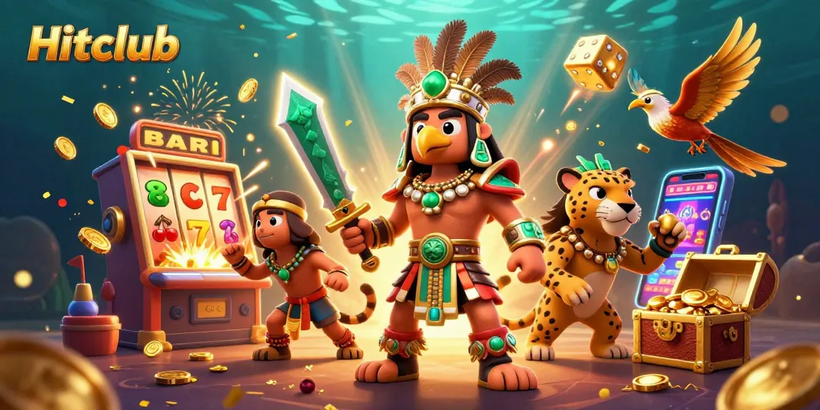 Hitclub immerses players in a vibrant 3D scene with slot machines and exciting casino elements.