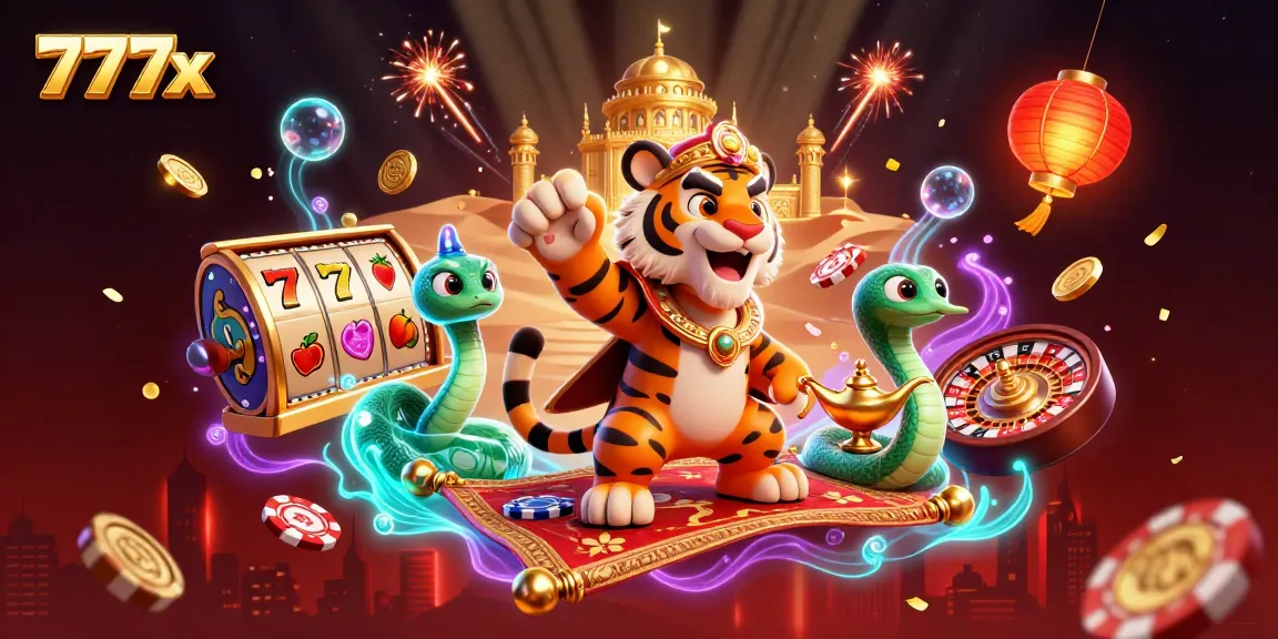 Engage in an exhilarating game with 777x featuring a vibrant Arabian Nights theme and thrilling gambling elements.