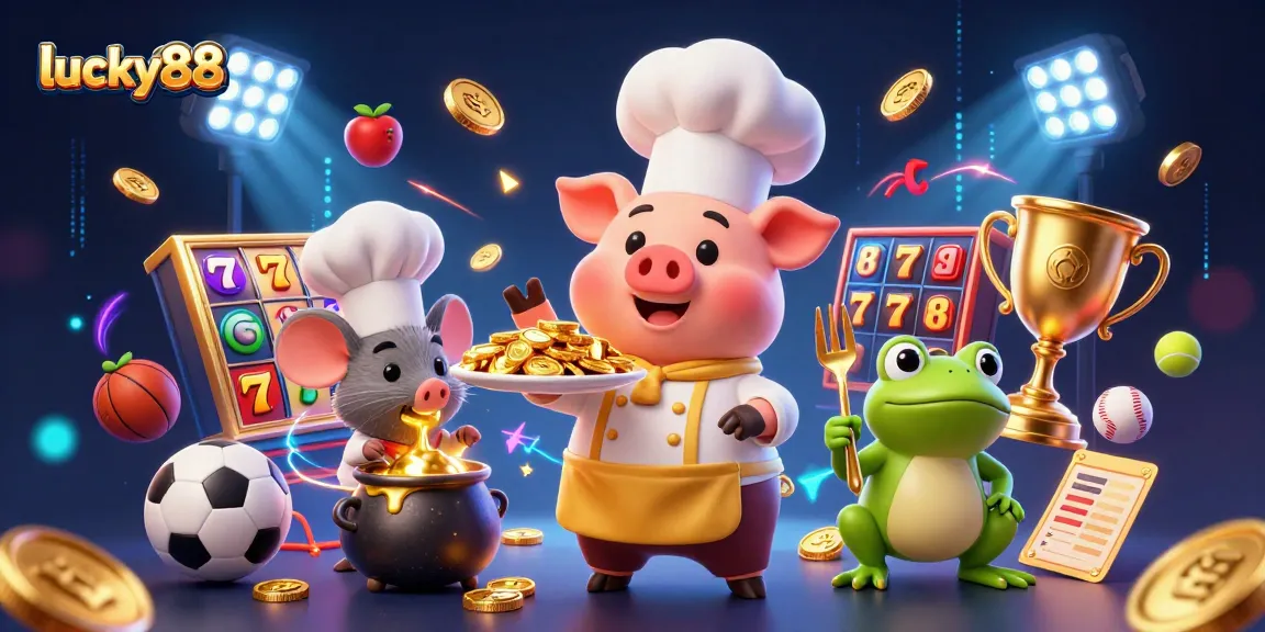 Experience the excitement of lucky88 with gold coins and dynamic gameplay elements in a vibrant casino scene.