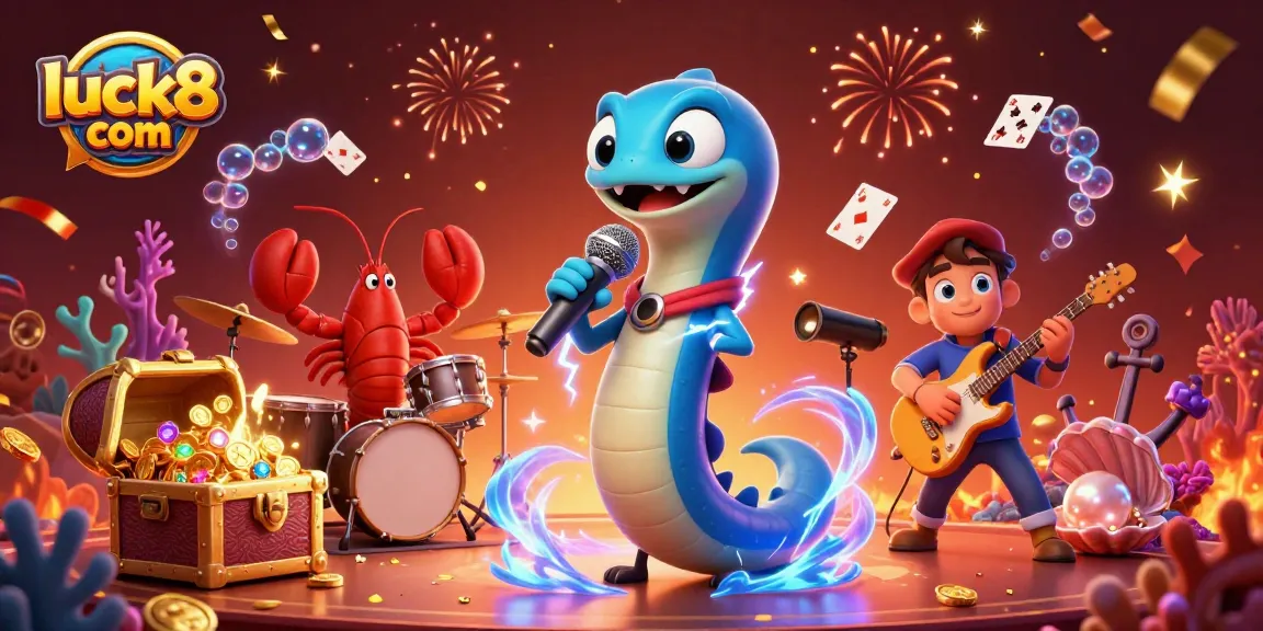 Experience the thrilling underwater casino scene with luck8 com featuring vibrant characters and dynamic action.