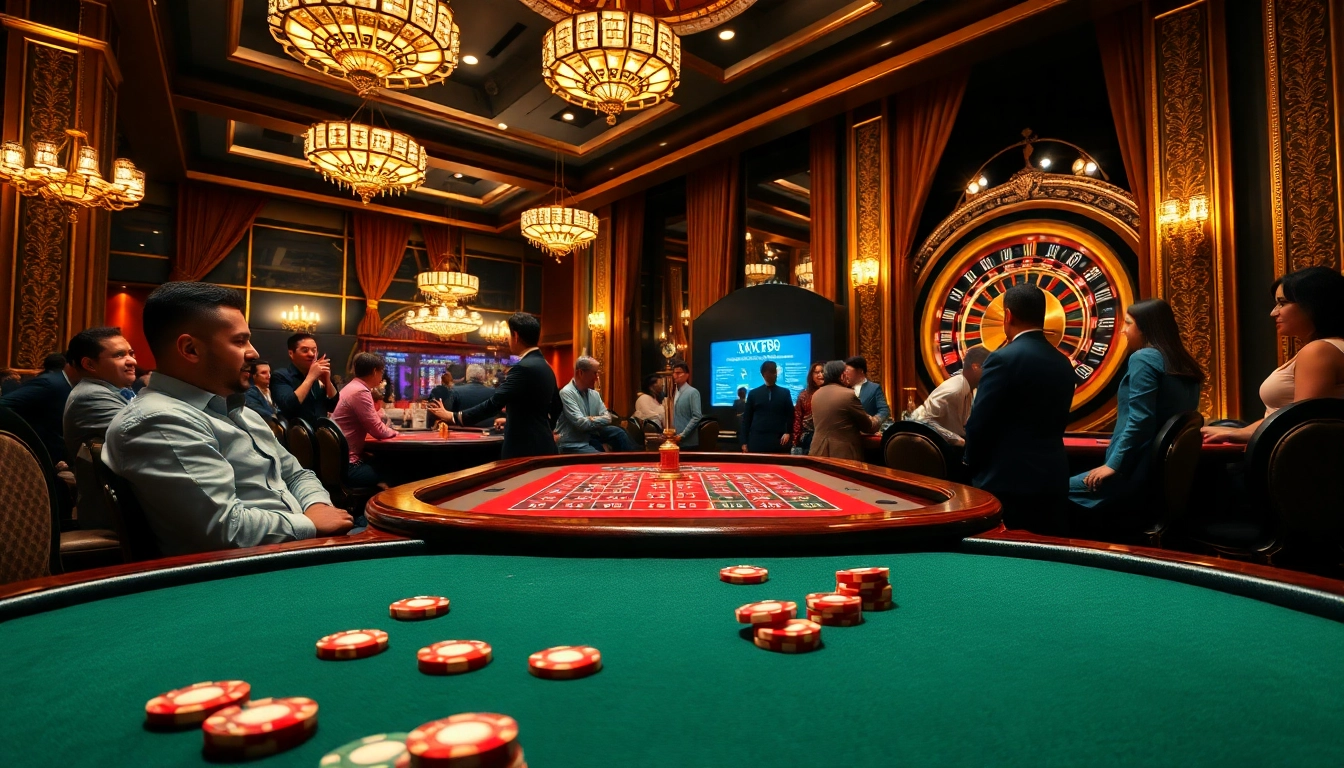 Players enjoying Baccarat at XX88's luxurious casino atmosphere with exciting gameplay.