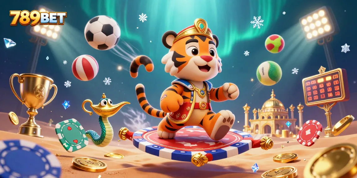 Experience thrilling games with 789BET in a dynamic, vibrant casino scene featuring action-packed elements.