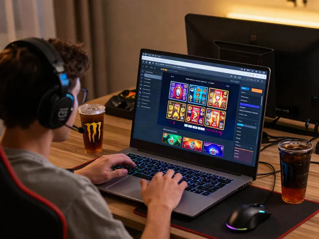 Engaged user exploring DA88 online gaming platform interface showcasing sports and casino games