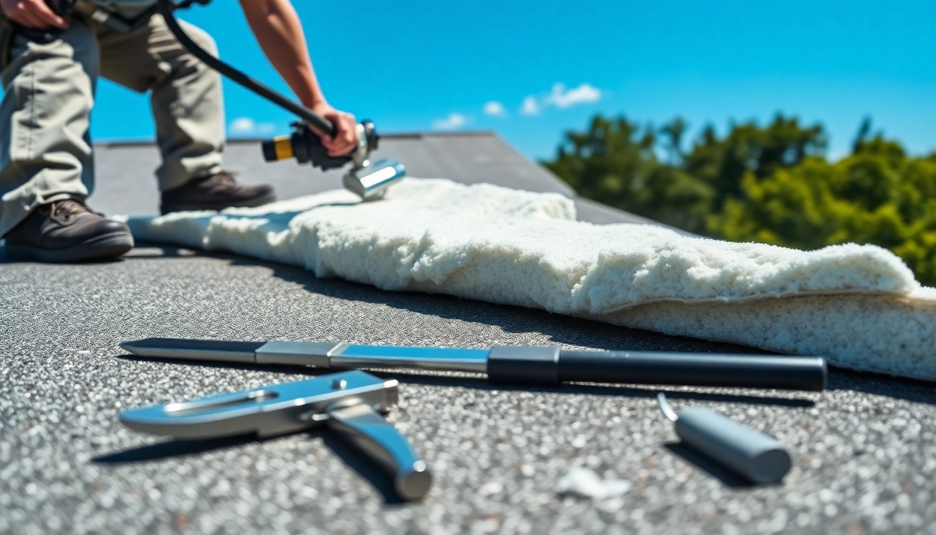 Efficient spray foam roof removal showcasing a contractor, highlighting safety and expertise.