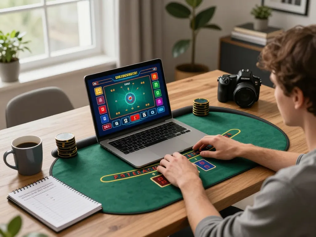 A player engages with the 78win live dealer blackjack online, showcasing a sophisticated gaming atmosphere with strategic planning tools.