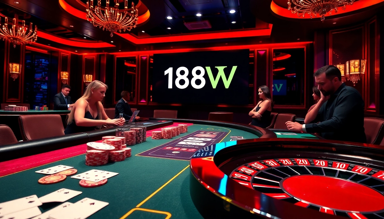 Engaging players at a lavish casino table showcasing 188V's exciting gameplay.