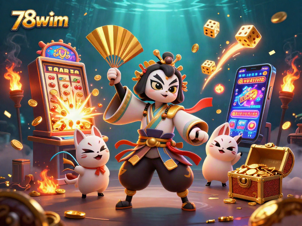Experience the thrilling jackpot excitement of 78wim with vibrant 3D characters and casino elements!