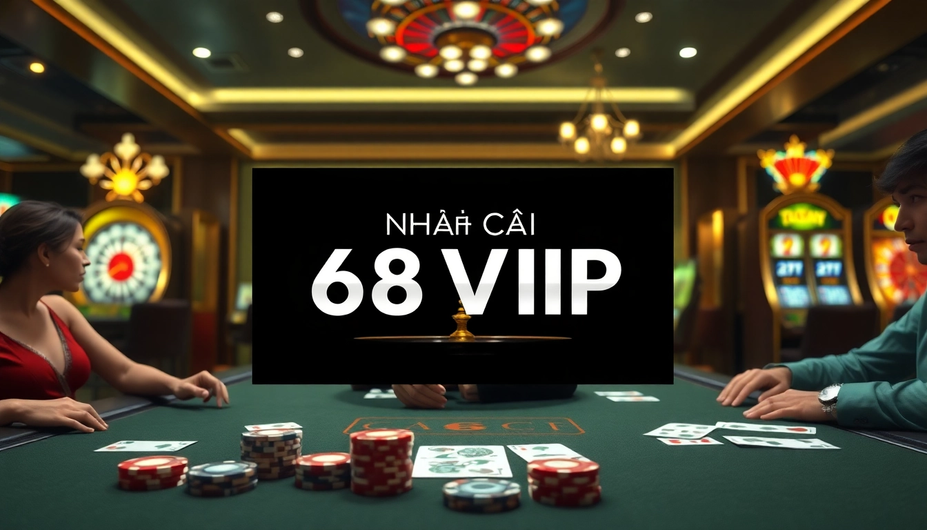 Excited players engaging in high-stakes games at Nhà Cái 68VIP casino tables.