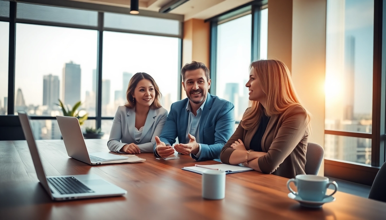 Engaging career coaching session showcasing a professional coach and client in a modern office.