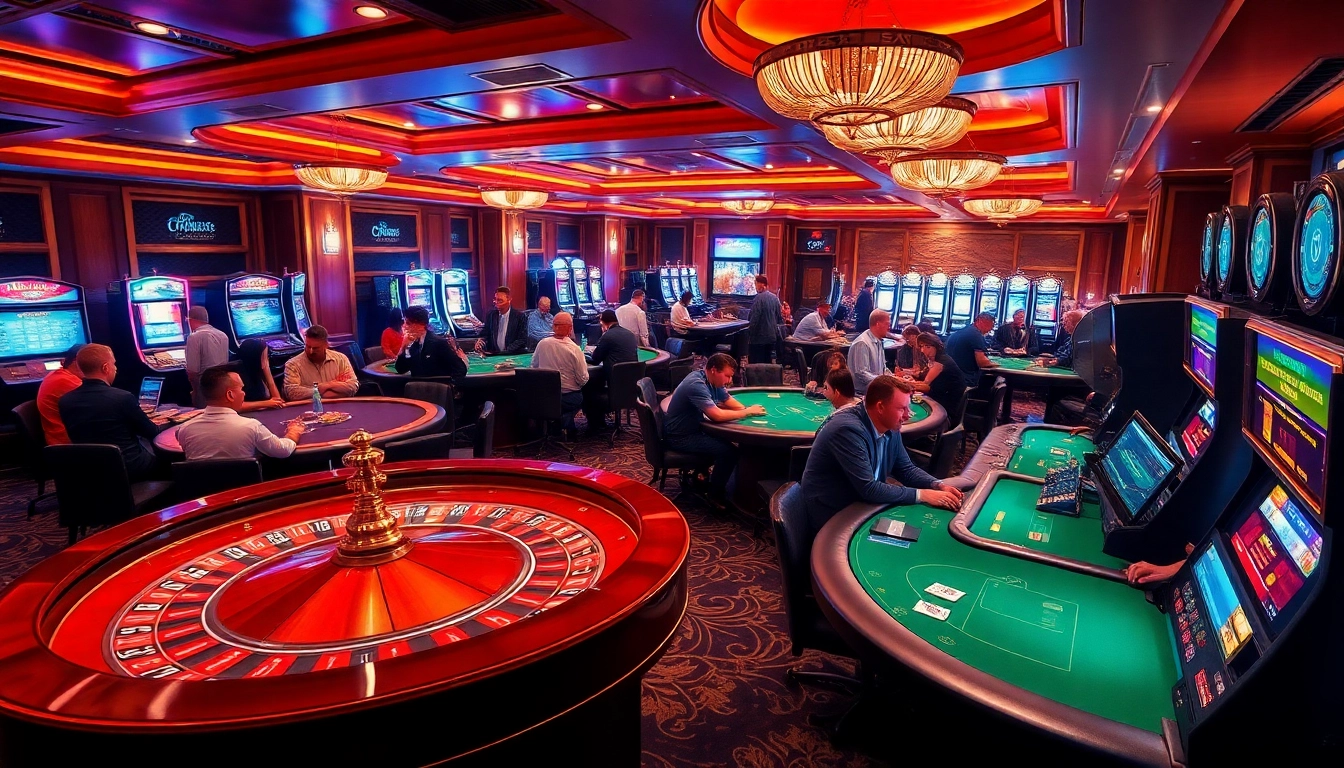 S8 casino players enjoying a thrilling game of roulette and poker in a luxurious environment.
