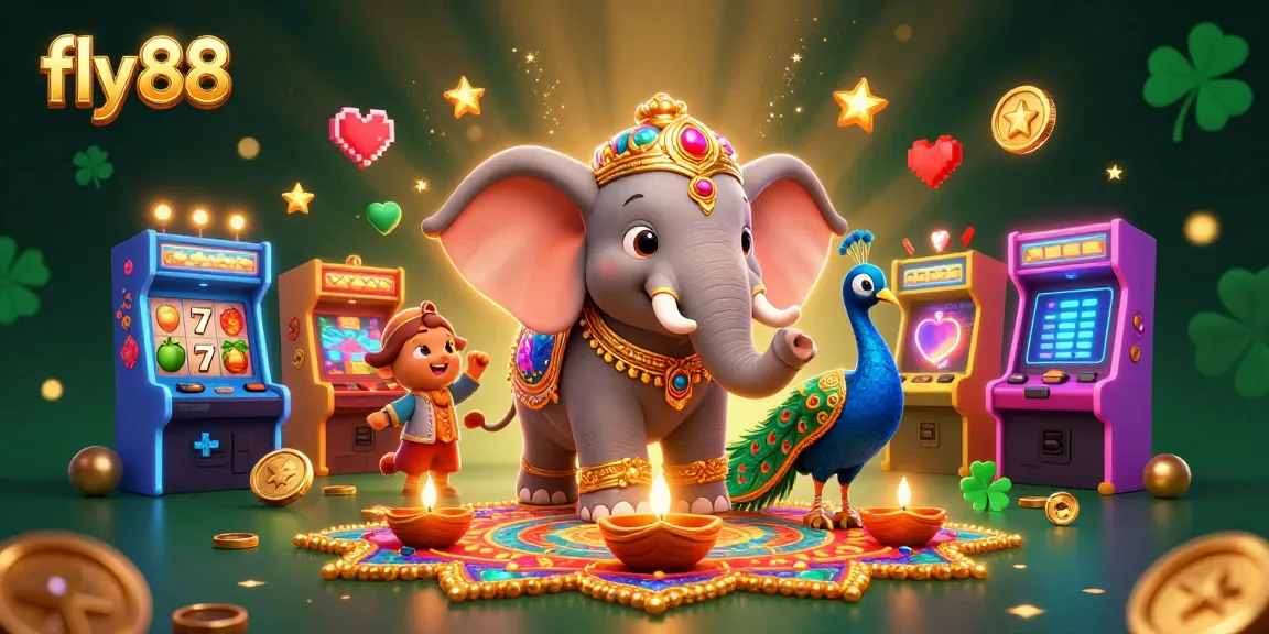Engage with fly 88 through vibrant slot reels and dynamic gameplay elements in a colorful casino scene.