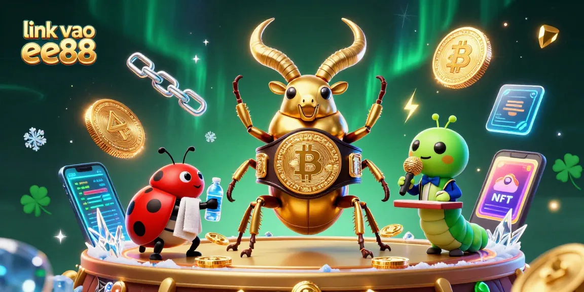 Engage with the exciting link vao ee88 environment featuring animated characters and crypto elements for online gaming.