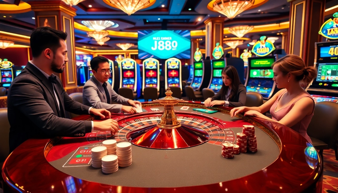 Experience thrilling gameplay at https://j88jo.net/ with vibrant casino tables and engaging players.