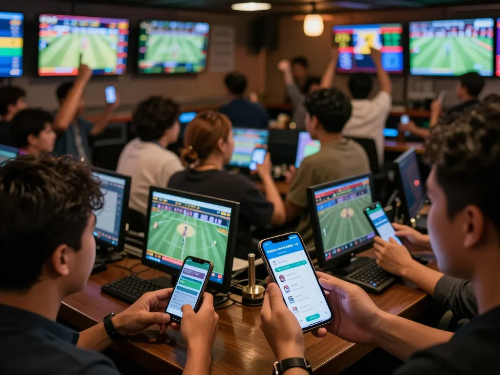 Kèo nhà cái hôm nay highlighted on a smartphone during an exciting sports betting scene