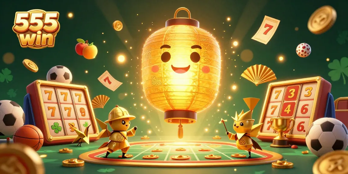Experience the thrill of winning with 555 win in this vibrant casino scene packed with dynamic elements.