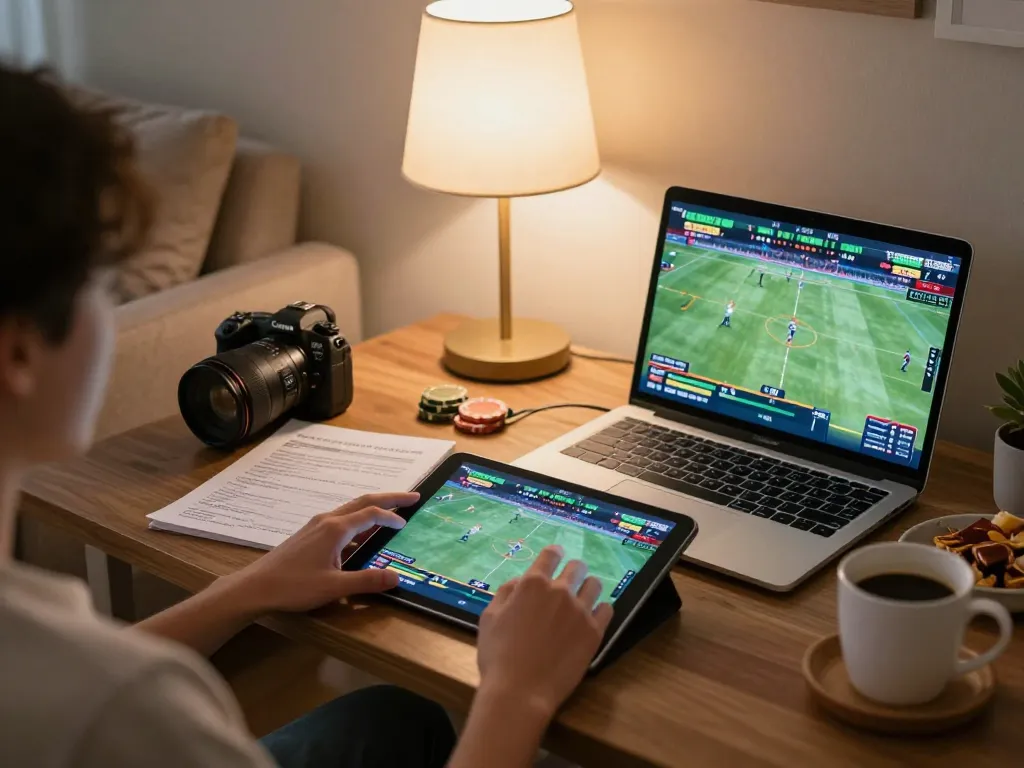 GG88 user placing strategic bets while enjoying online casino activities at home