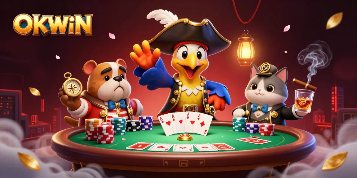Engage with the thrilling world of OKWIN as our pirate captain and crew navigate poker tables.