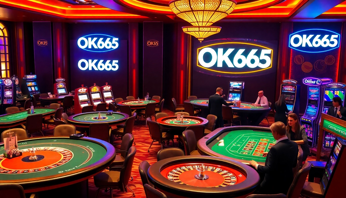 Enjoying the thrill of gambling at OK365's luxurious casino tables.