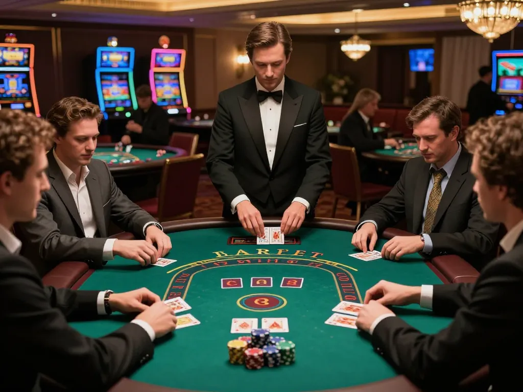 Players engaging in strategic gameplay at gem 88 blackjack table under warm casino lighting