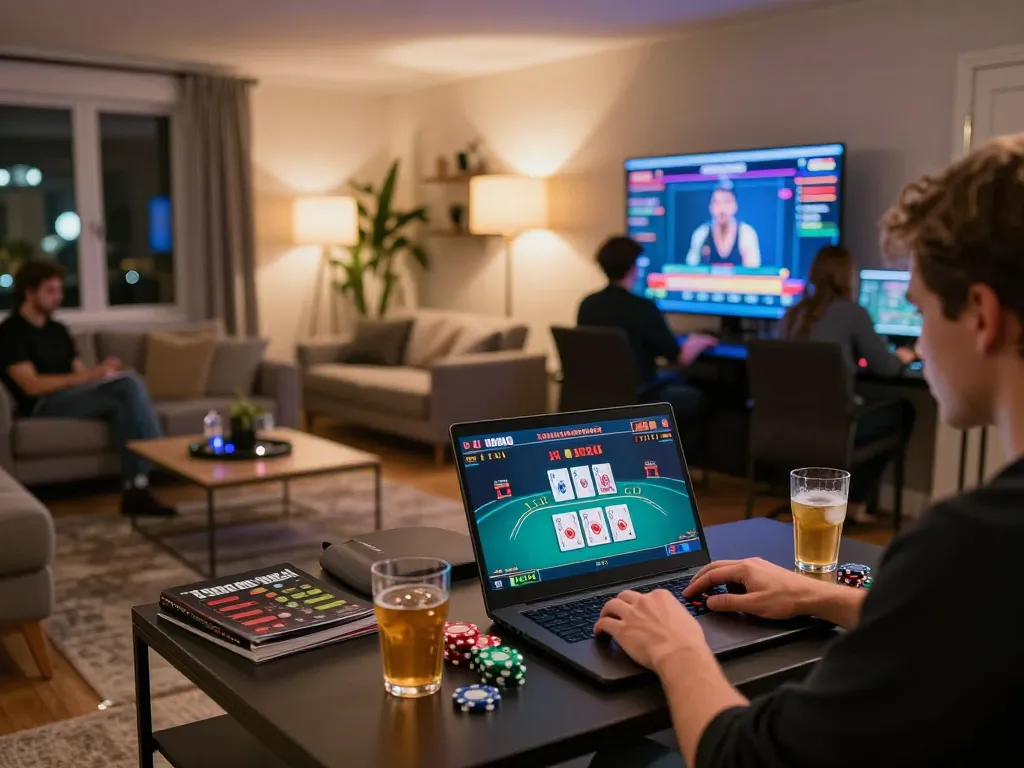 Player enjoying live dealer blackjack on Website Vin88 at home, showcasing gameplay strategy and engagement