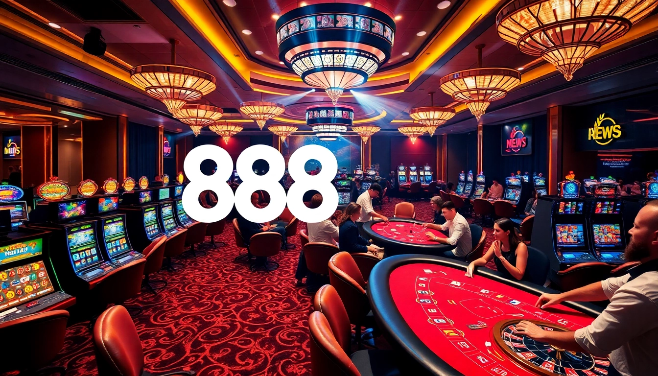 Engaging players enjoying their favorite games at 888new casino with vibrant atmosphere.