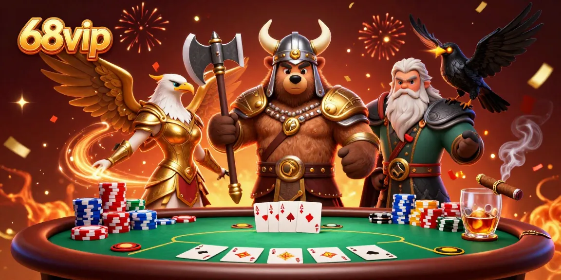 Engage with the thrilling world of 68vip poker in a vibrant 3D scene filled with action.