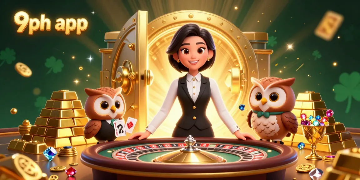 Experience seamless fun with the 9ph app at a luxury baccarat table featuring 3D dealers.