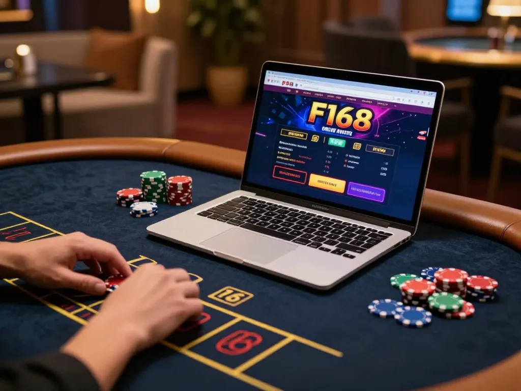 Experience thrilling gameplay with F168 at home, as players engage with lively online casino options and strategic betting.