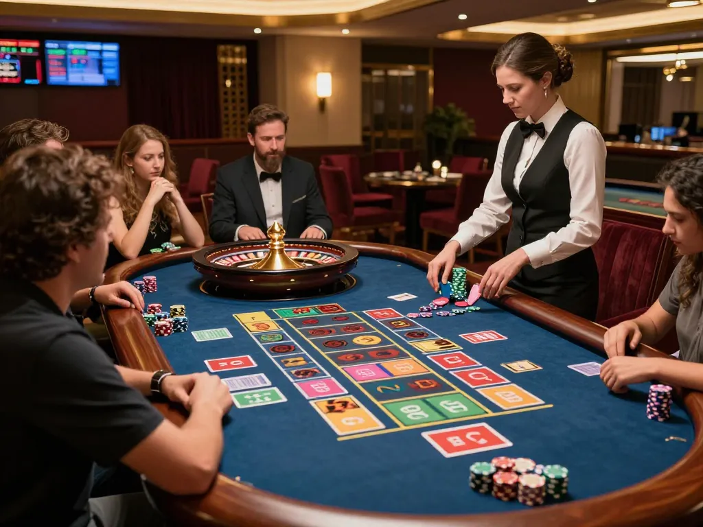 Players engaging at the 99ok roulette table, creating a thrilling betting atmosphere.