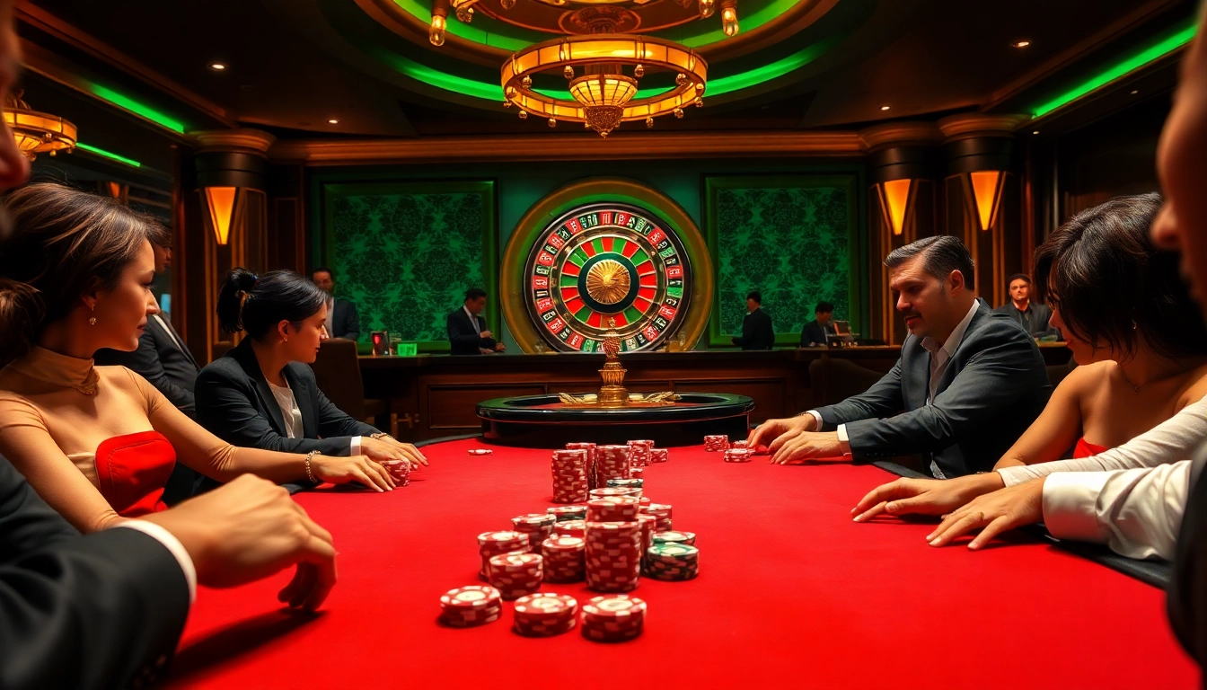 Engage in high-stakes poker action at a luxurious casino table featuring CM88 poker chips and cards.