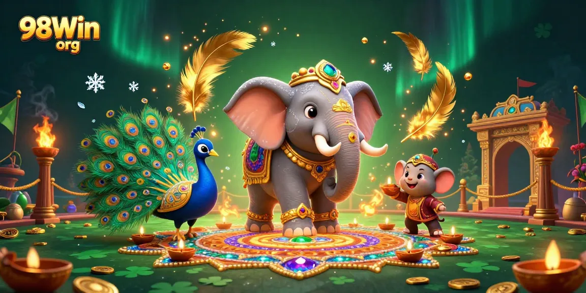 Experience the excitement of 98Win org with vibrant 3D casino illustration showcasing dynamic gambling elements.
