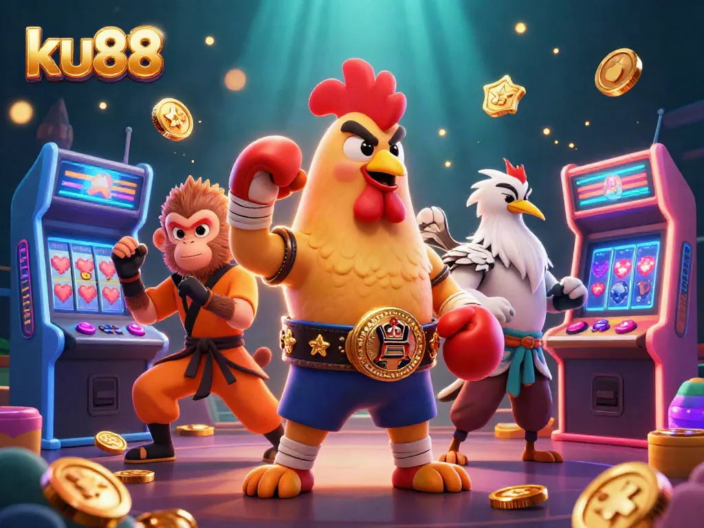 Experience thrilling wins with KU88, where virtual Muay Thai and gaming collide in an engaging casino scene.