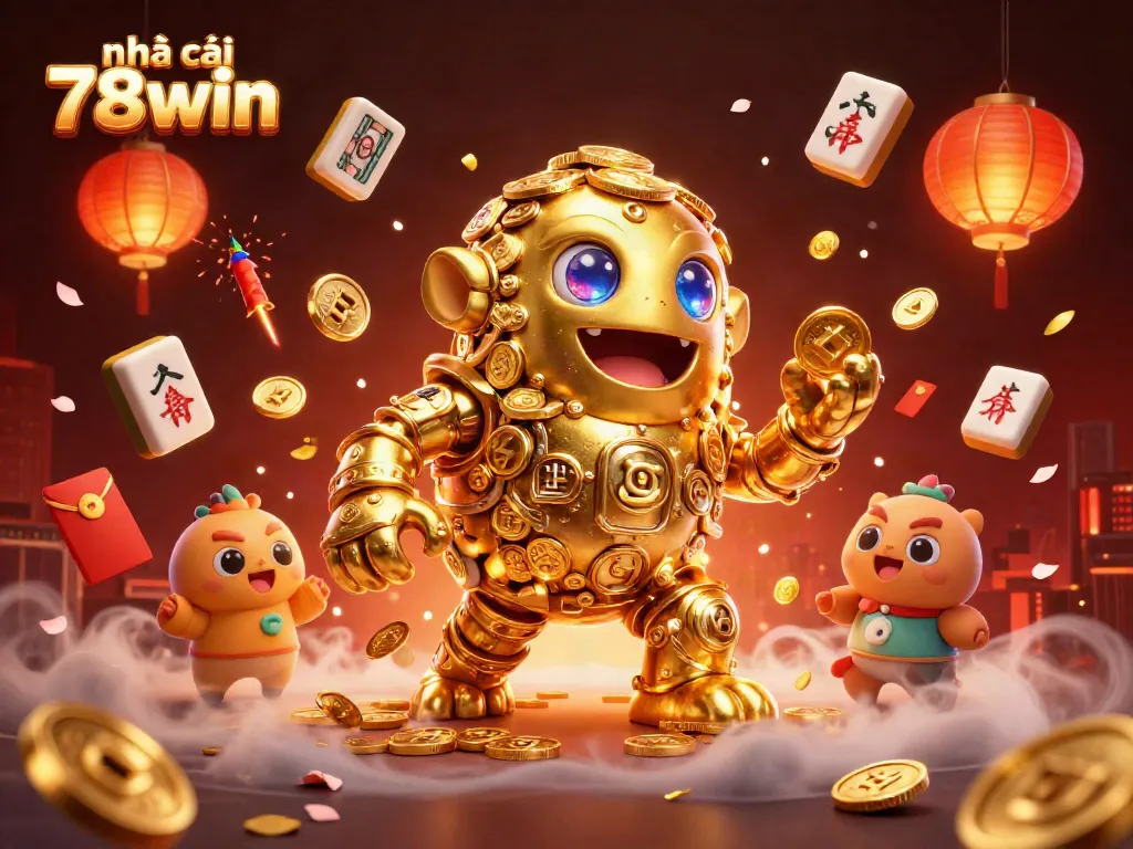 Engage with nhà cái 78win's thrilling gaming experience featuring a mystical golden golem and rich elements.